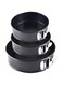 Yanek Springform Aluminium 3-Piece Cake Tin Set &ndash; Non-Stick Aluminium Cheesecake Pan Mould Rings, Ideal for Perfect Cakes &amp; Desserts with Elegant Black Design