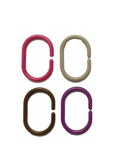 35501 Shower Curtain Rings &ndash; Pack of 12 Durable, Rust-Resistant Multicolour Bathroom Hooks