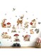 Amimagen Woodland Animal Wall Decals - Mushroom Deer Fox Rabbit Forest Wall Stickers - Baby Nursery Kids Girls Bedroom Daycare Wall Decor