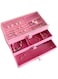 Jewelry Box Organizer with 3 Drawers, Organizer for Earring Bangle Bracelet Necklace and Rings Storage Clear Acrylic Jewelry case with 3 Drawers for Women (Pink)
