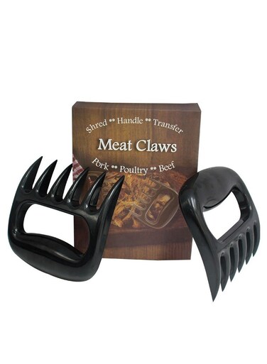Paws Meat Claws - The Original Meat Shredder Claws for Pulled Pork, USA Made - Easily Lift, Shred, Pull and Serve Pork, Chicken, Brisket and Turkey - Gift for Dad on Father's Day! (Black)
