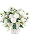 Floweroyal 4 Bunches Peony Artificial Flowers White Flowers Silk Peonies Bouquets for Wedding Party Table Centerpieces Floral Arrangement Home Kitchen Decor.