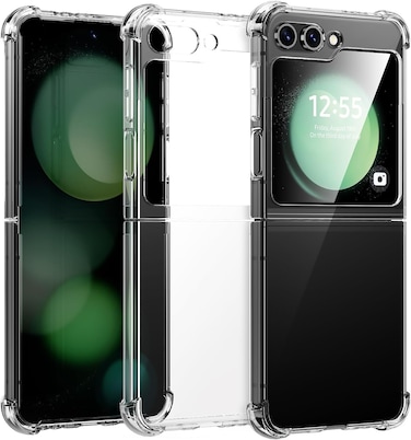 Muzz Samsung Galaxy Z Flip6 Case, Clear Silicone Protective Cover with Reinforced Corners, Slim Fit, Wireless, Heavy Duty Protection for Samsung Galaxy Z Flip6 (Clear)