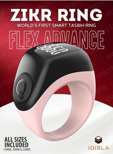 iQIBLA Zikr Ring Flex Advance, Smart Tasbih Counter With Bluetooth Connectivity And Advanced Features