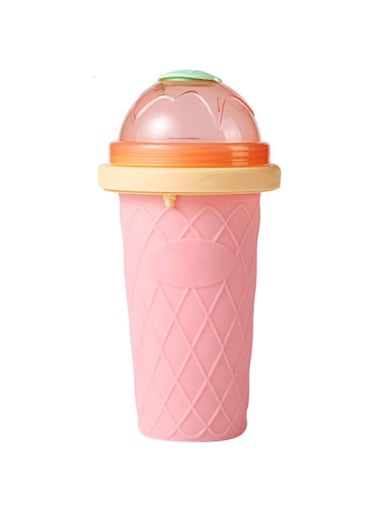 SHKY Freeze Drinks Cup, DIY Homemade Smoothie Cups Squeeze Cup Slushy Maker Double Layer Juice Ice Cream Cup for Children Fast Cooling,B