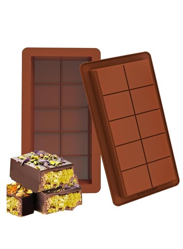 2 Pack Square Chocolate Candy Bar Mold Deep 1 Inch for Filling Chocolate Candy Bar