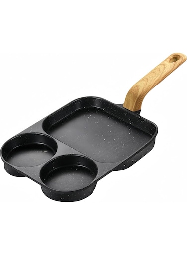 Hole Non Stick Egg Frying Pan, Multi-Purpose Divided Frying Egg Pans, Nonstick for Breakfast Shapes Frying Pan for Gas Stove and Induction Cookware