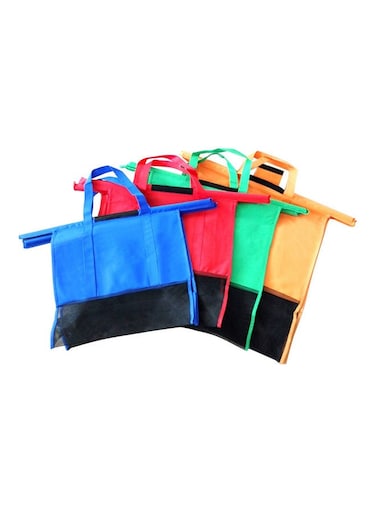 4 Piece Reusable Eco-Friendly Shop Handbag Totes multicolour 30x10x20cm