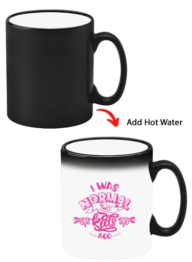 Color Changing Heat Sensitive Ceramic Mug, Image Revealed When HOT Liquid is Added! Two kids ago