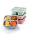 4 Pack Snack Containers for Kids Adults, 4 Compartment Bento Snack Box, Reusable Meal Prep Lunch Containers with Compartment, Divided Small Snack Containers Bento Box for Travel Work