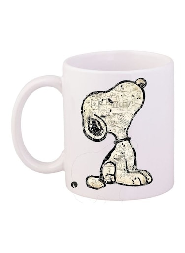 Snoopy Printed Coffee Mug White/Beige/Black
