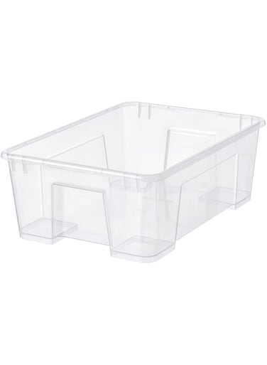 Multi Use Transparent Plastic Storage Box With Lid for Organizing Stackable Bathroom Kitchen Pantry Organizer Bin Toys Container (Medium)(11L)