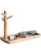 CYQGDKF Wood Key Tray for Entryway Table, Jewelry Tray, Catchall Tray with 3 Stand Hanging Organizer, for Rings, Phone, Bracelets Watches