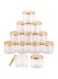 Alsaqer12 Pieces 250ml Empty Bottle Refillable Clear Plastic Jars with Gold Lids for Food Home Storage Products Round Containers Candy,Spices