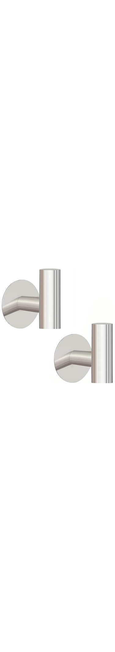Biomoty Brushed Nickel Adhesive Wall Hooks 2 Packs, Heavy Duty Sticky Towel Hooks for Bathroom Kitchen Door, Wall Mounted Stick on Hook for Coat Towels Keys Robe (Brushed Nickel)