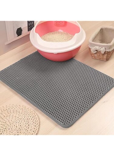 Pet Cat Litter Mat Double-Layer Sand Cat Mats for Cat Litter Box Large Size Foldable Non-slip Waterproof Pet Mats