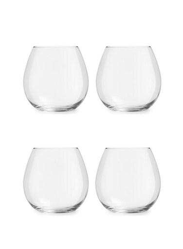 LEERDAM 4-Piece Vinetto Tumbler Glass Set, 720ml, Premium Crystal Tumblers for Water, Cocktails, and Soft Drinks
