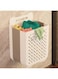 LIMOS Plastic Collapsible Hanging Laundry Basket with Carry Handle, Space-Saving Wall Hanging Laundry Basket Durable Tall Folding Plastic Laundry Hamper Waterproof Dirty Clothes Organizer (Grey Large)