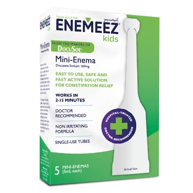Enemeez Mini-Enema Kids Constipation Relief Solution 5ml, Pack of 5's