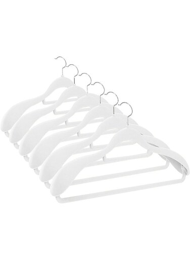Dot Gift&Acirc;&reg; 6 Pack White Wide Shoulder Velvet Hangers,Suit Hangers for Men,Smooth Finish 360&Acirc;&deg;Swivel Hook Heavy Duty Coat Hangers for Closet, Jacket Clothes Hangers for Dress,Pants,Shirts,Skirts,Tie.