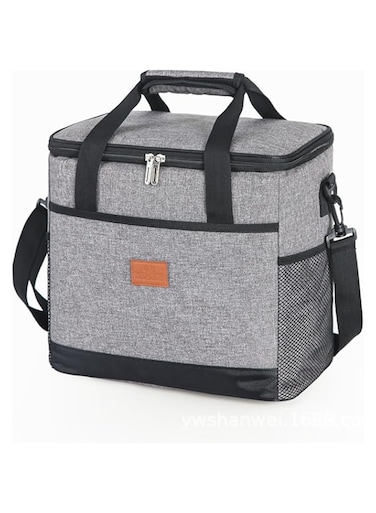 Food Delivery Insulated Bag, Large Cooler Bag, Reusable Foldable Leakproof Insulated Grocery Bag with Shoulder Strap Keep Warm, Cold, Fresh, for Picnic Party, Takeway (25L)