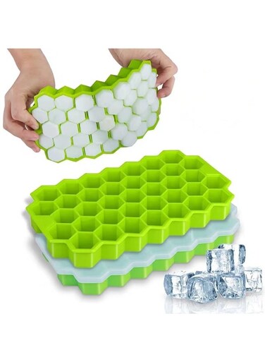 Hexagonal Honeycomb Silicone Ice Cube Tray - 37-Cavity Beehive Ice Mold for Frozen Balls, Drink Accessories, Beverage Cooling, Nontoxic Material, Home Bartenders, Enthusiasts