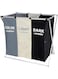 Dreamons link 3-section laundry basket black/white/grey 137l