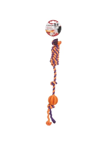 Camon Rubber Ball with Cotton Rope-30Cm