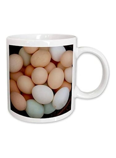 Chicken Eggs Printed Mug White/Black/Beige