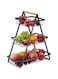 ECVV 3-Layer Countertop Fruit Basket Storage, Vegetable Rack Bread Display Stand for Kitchen, Black