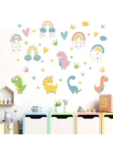 Bolivia's Wall Stickers, Self-Adhesive Removable Dinosaur Wall Decals Stickers, Waterproof DIY Art Wall Decors for Girls Boy Bedroom, Nursery Wall Decor for Baby Shower Room Playroom