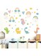 Bolivia's Wall Stickers, Self-Adhesive Removable Dinosaur Wall Decals Stickers, Waterproof DIY Art Wall Decors for Girls Boy Bedroom, Nursery Wall Decor for Baby Shower Room Playroom