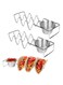 Stainless Steel Taco Holders Set of 2 with Salad Cups, Holds 3 Tacos Each, Oven and Dishwasher Safe, Perfect for Taco Bar Accessories