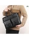 Men Shoulder 2 Pocket Bag Crossbody Bags PU Leather Handbag Capacity Men Messenger Bags Top Handle Tote Bag for Male Black
