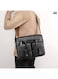 Men Shoulder 2 Pocket Bag Crossbody Bags PU Leather Handbag Capacity Men Messenger Bags Top Handle Tote Bag for Male Black