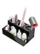 PecMuikee Hair Tool Organizer, Acrylic Hair Tool Caddy Countertop Blow Dryer Stand Storage with 3 Cups for Bathroom, Bedroom, Office, Black
