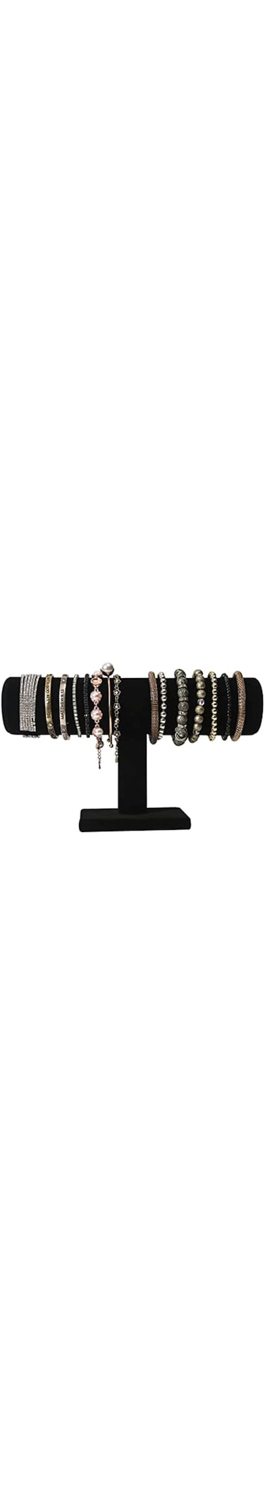 Beauenty Jewelry Display Bracelet Display Stand Black Velvet Stand Holder, for Home T Bar Watch Organizer