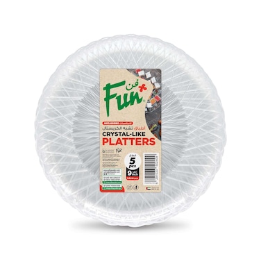Fun Festive Crystal-Like Disposable Plate 24cm White 5 PCS