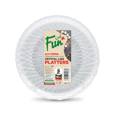 Fun Festive Crystal-Like Disposable Plate 30cm White 5 PCS