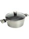 Homeway &ndash; 24cm Hammered Casserole Collection with Lid, Forged Construction, 3.2mm Thickness, Induction Friendly, Grey - HW3526