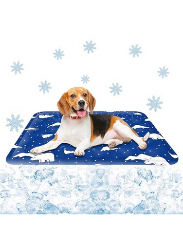 Aputue Pet Cooling Mat, 90x60cm Dog Cooling Mat, Non-Toxic Gel Self Cooling Pad, Large Pet Cooling Mat, Tear and Moisture Resistant Ice Cooling Pad for Dogs and Cats