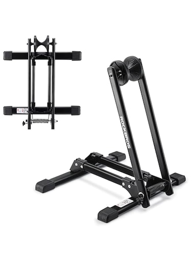 ROCKBROS Bicycle Floor Parking Rack Stand Single and Double Pole Bike Stand for Road Bike and Mountain Bike Indoor and Outdoor Repair Bike Rack Stand for Storage and Garage