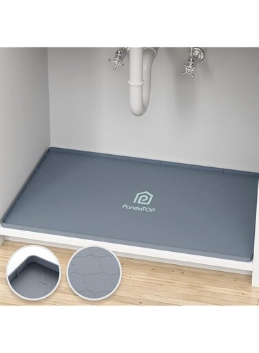 PandaTOP Under Sink Mat, 34" x 22" Silicone Kitchen Cabinet Tray, Waterproof &amp; Flexible Under Sink Liner for Kitchen Bathroom and Laundry Room