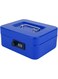 THE WHITE SHOP Medium/Large Metal Money Box with Combination Lock Safe and Money Tray for Safekeeping, Black/Blue (Color : Blue, Size : L)