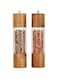 Lomeshow Premium Acrylic Salt and Pepper Grinder Set, Manual Salt and Pepper Mills- Wooden Shakers with Adjustable Ceramic Core-Salt Grinder and Pepper Mill -8 Inches-Pack of 2