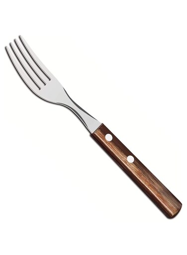 Tramontina Stainless Steel Table Fork with Treated Brown Polywood Handle