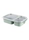 3 Grid Portable Food Storage Lunch Box Green/Clear 23.5cm