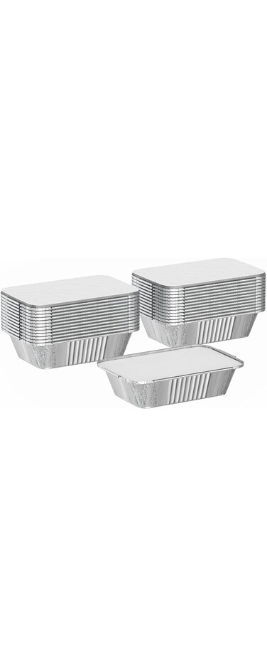 Cosmoplast 680 Cc Pack Of 25 Aluminium Containers With Lids