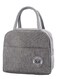 Lunch Bag, Foldable Insulated Lunchbox Tote Picnic Handbag for Women, Adults, Students and Children Nylon Grey