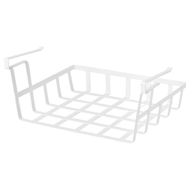 Clip-on Storage Basket, Powder-Coated Steel, White, 36x26x14 cm